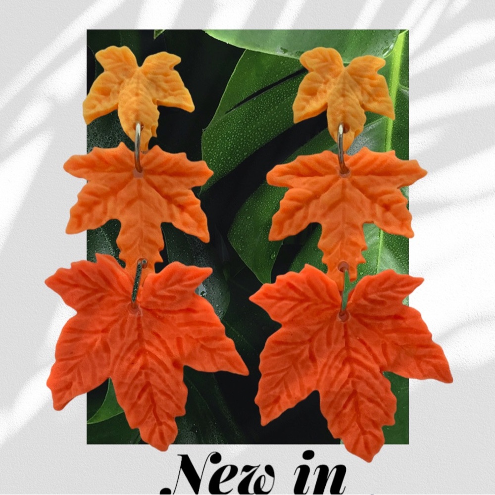Handmade maple leaf earrings| authentic 925 sterling silver